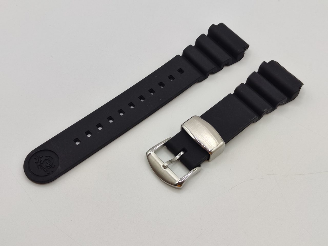 Compatible seiko turtle skx 6309 6306 flat vent strap Black 22 mm